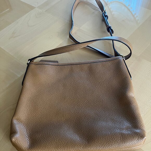 Vintage COACH Hudson Pocket Zip Tan Pebbled Leather Crossbody Bag - Picture 2 of 6